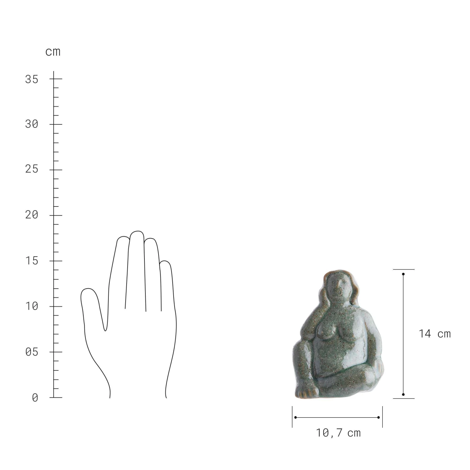 Deko Statue Höhe 14cm POSE In Beige 3 Deko Statue Höhe 14cm POSE In Beige – Bild 3