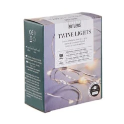 LED Lichterkette 50 Lichter Mit USB-Batteriefach TWINE LIGHTS In Transparent -Einrichtungsgeschäft butlers led lichterkette 50 lichter mit usb batteriefach twine lights in transparent 2