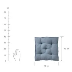 Sitzkissen L 40 X B 40cm SOLID In Blau 7 Sitzkissen L 40 X B 40cm SOLID In Blau -Einrichtungsgeschäft butlers sitzkissen l 40 x b 40cm solid in blau 3
