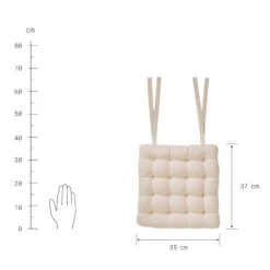 Stuhlkissen Mit Bändchen L 35 X B 37cm SOLID In Creme -Einrichtungsgeschäft butlers stuhlkissen mit bandchen l 35 x b 37cm solid in creme 2