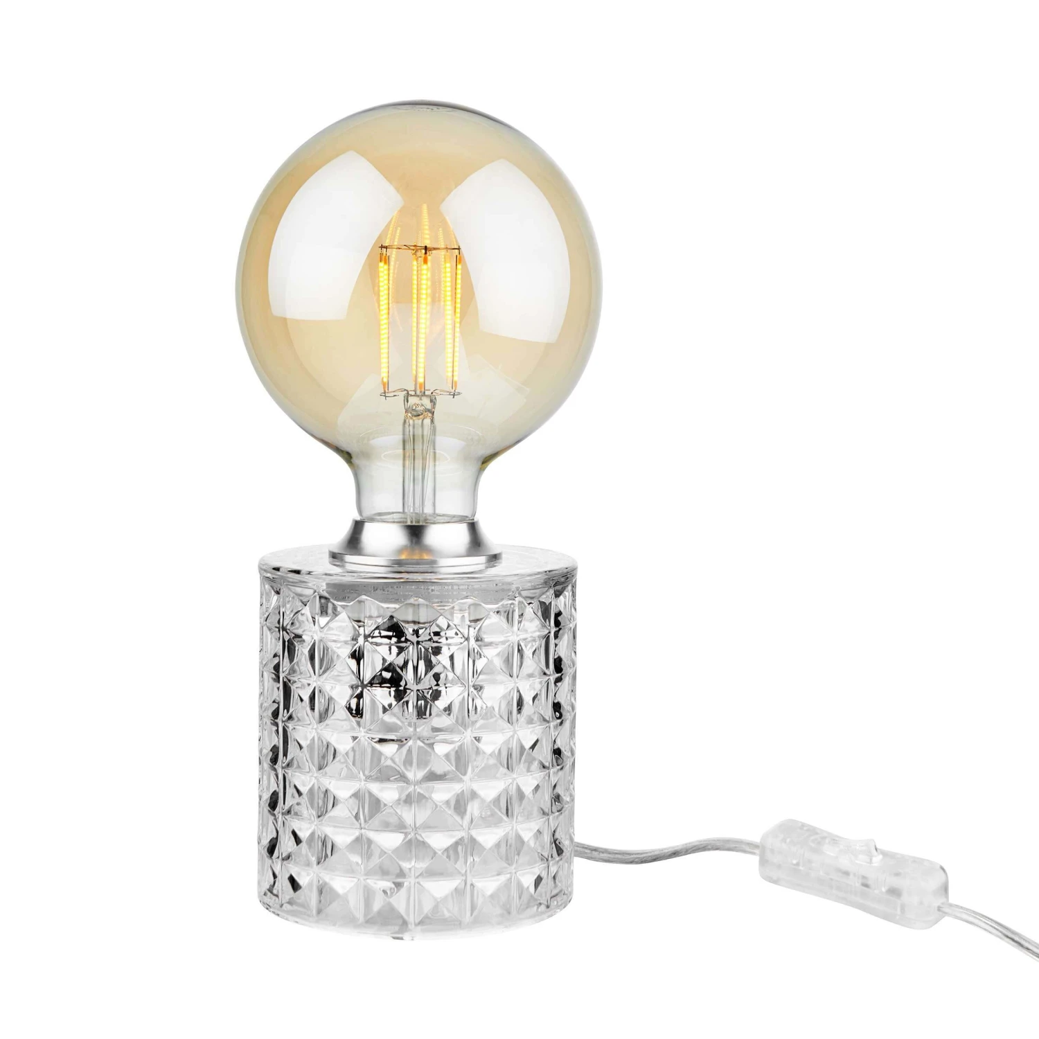 Tischleuchte Glas Ø11cm STILO In Transparent 1 Tischleuchte Glas Ø11cm STILO In Transparent