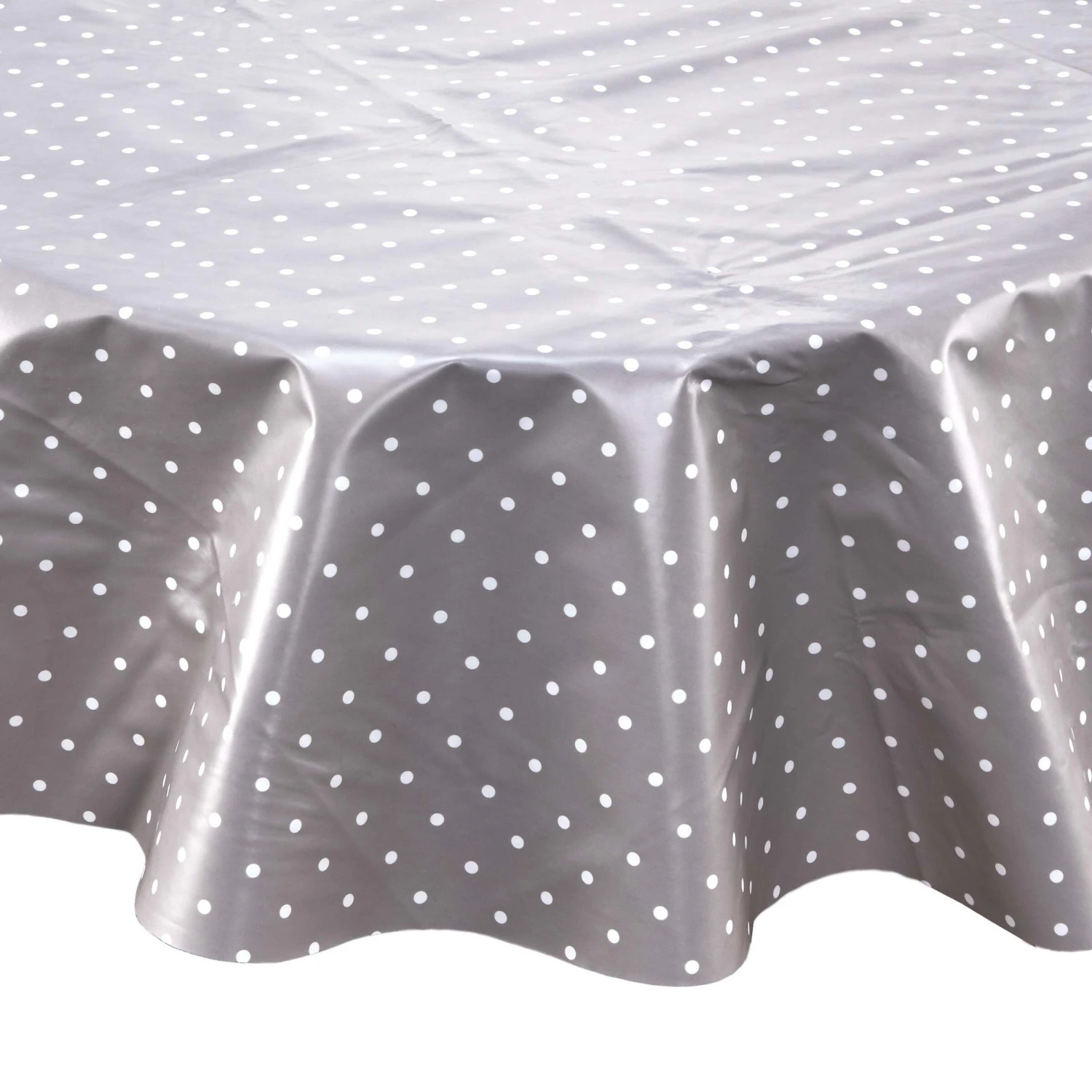 Wachstischdecke Punkte Ø 140 Cm WATERPROOF In Grau 1 Wachstischdecke Punkte Ø 140 Cm WATERPROOF In Grau