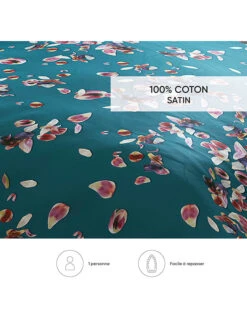 Cacharel Satin-Bettwäsche-Set "Aurore" In Petrol -Einrichtungsgeschäft cacharel satin bettwasche set aurore in petrol 5