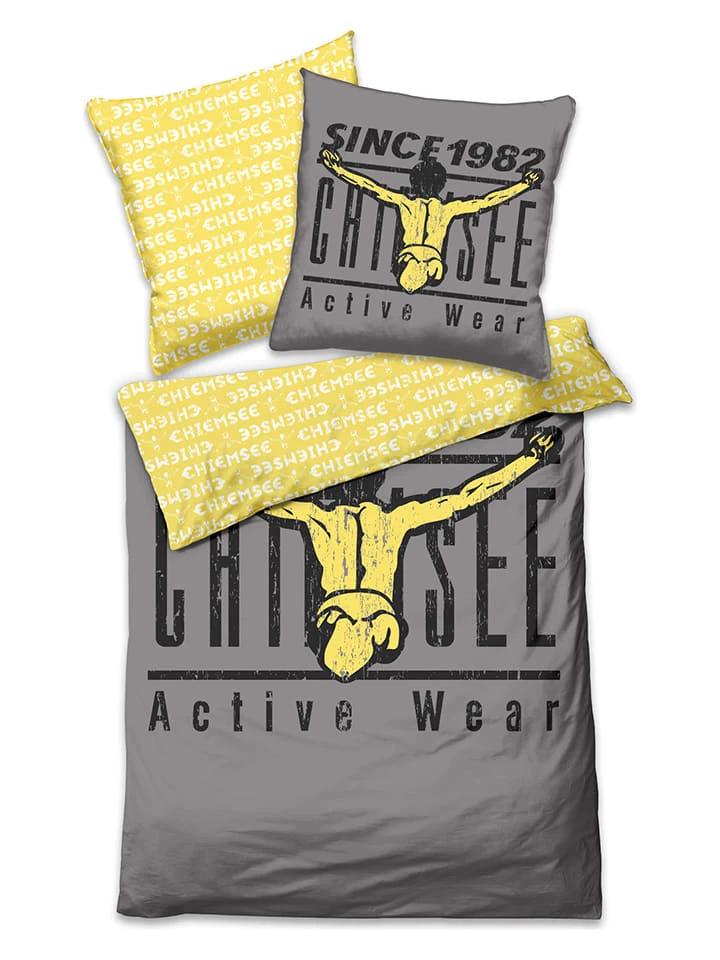 Chiemsee Renforcé-Bettwäsche-Set "Acapulco" In Grau/ Gelb 3 Chiemsee Renforcé-Bettwäsche-Set "Acapulco" In Grau/ Gelb – Bild 3