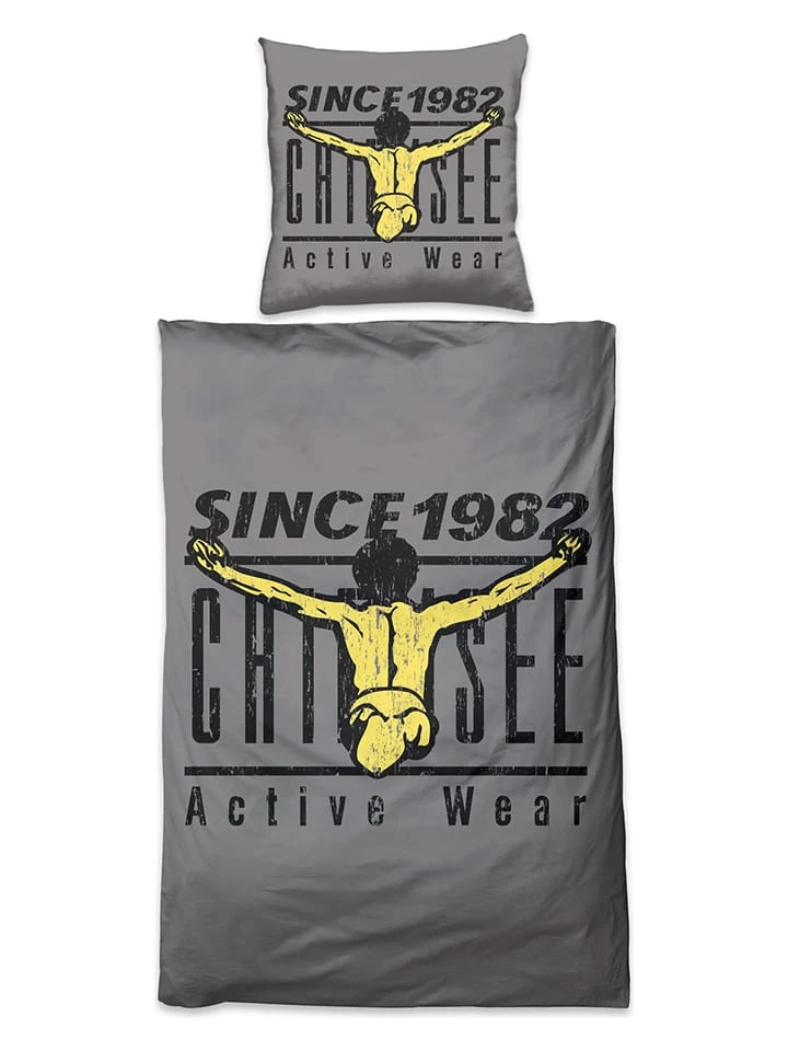 Chiemsee Renforcé-Bettwäsche-Set "Acapulco" In Grau/ Gelb 1 Chiemsee Renforcé-Bettwäsche-Set "Acapulco" In Grau/ Gelb