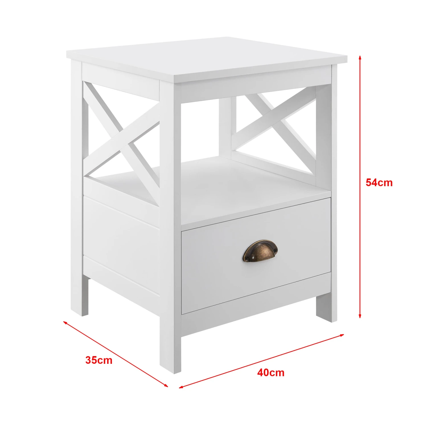 Beistelltisch Larsmo In Weiß (H)54cm (B)40cm (T)35cm 3 Beistelltisch Larsmo In Weiß (H)54cm (B)40cm (T)35cm – Bild 3