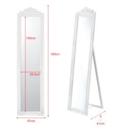 Standspiegel Arezzo In Weiß (H)160cm (B)5cm (L)40cm 11 Standspiegel Arezzo In Weiß (H)160cm (B)5cm (L)40cm -Einrichtungsgeschäft en casa standspiegel arezzo in weiss h 160cm b 5cm l 40cm 4