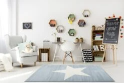 Kinderteppich SHOOTINGSTAR In Blau/weiss 9 Kinderteppich SHOOTINGSTAR In Blau/weiss -Einrichtungsgeschäft happy rugs kinderteppich shootingstar in blau weiss 4