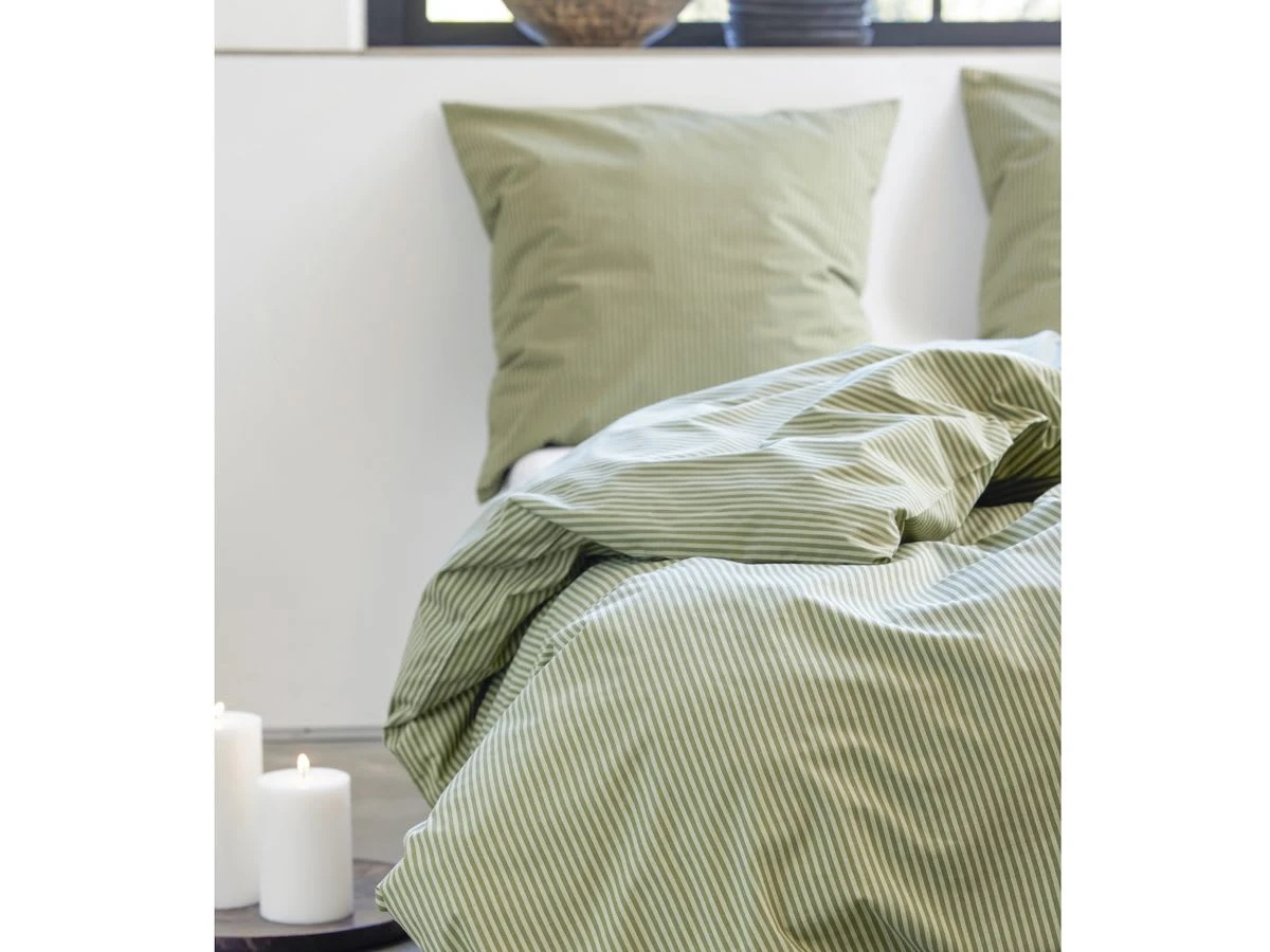 Bettwäsche Classic Stripe 135x200cm In Olive 5 Bettwäsche Classic Stripe 135x200cm In Olive – Bild 5