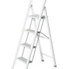 Wenko Alu-Design Klapptrittleiter 4-stufig Weiß In Weiß